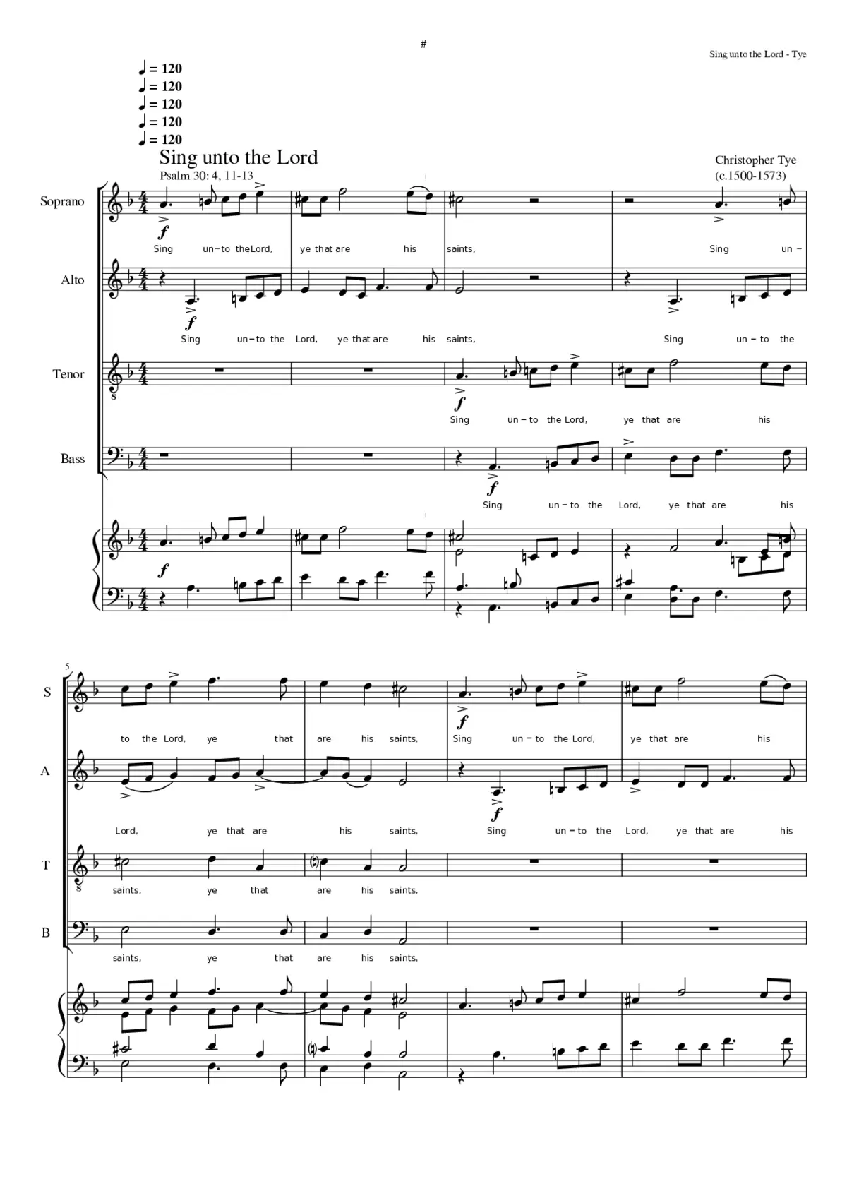 Sing unto the Lord - Page 1