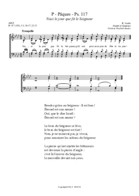 P - Paques : Ps. 117 : Voici le Jour que fit le Seigneur