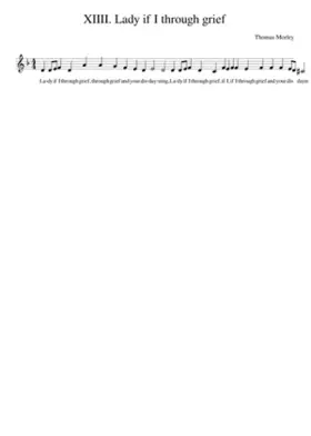 XIIII. Lady if I through grief