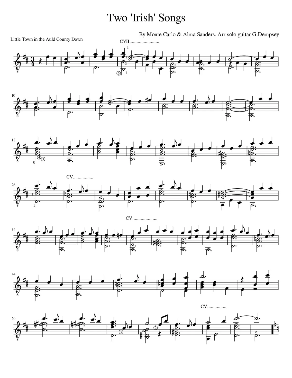 Little Town in the Auld County Down/Tumbledown Shack in Athlone - Page 1