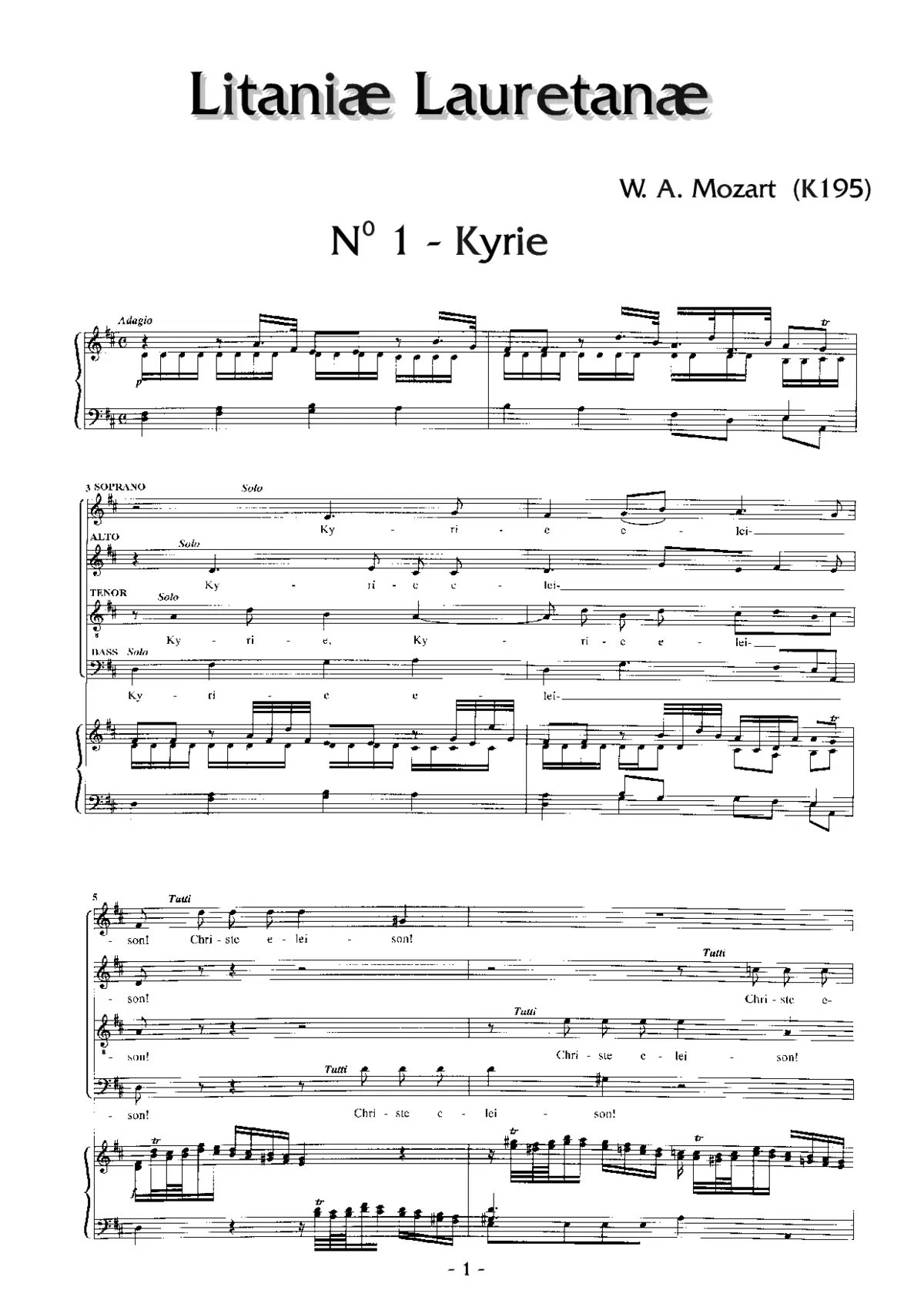 Litaniae Lauretanae, KV 195 - Page 1