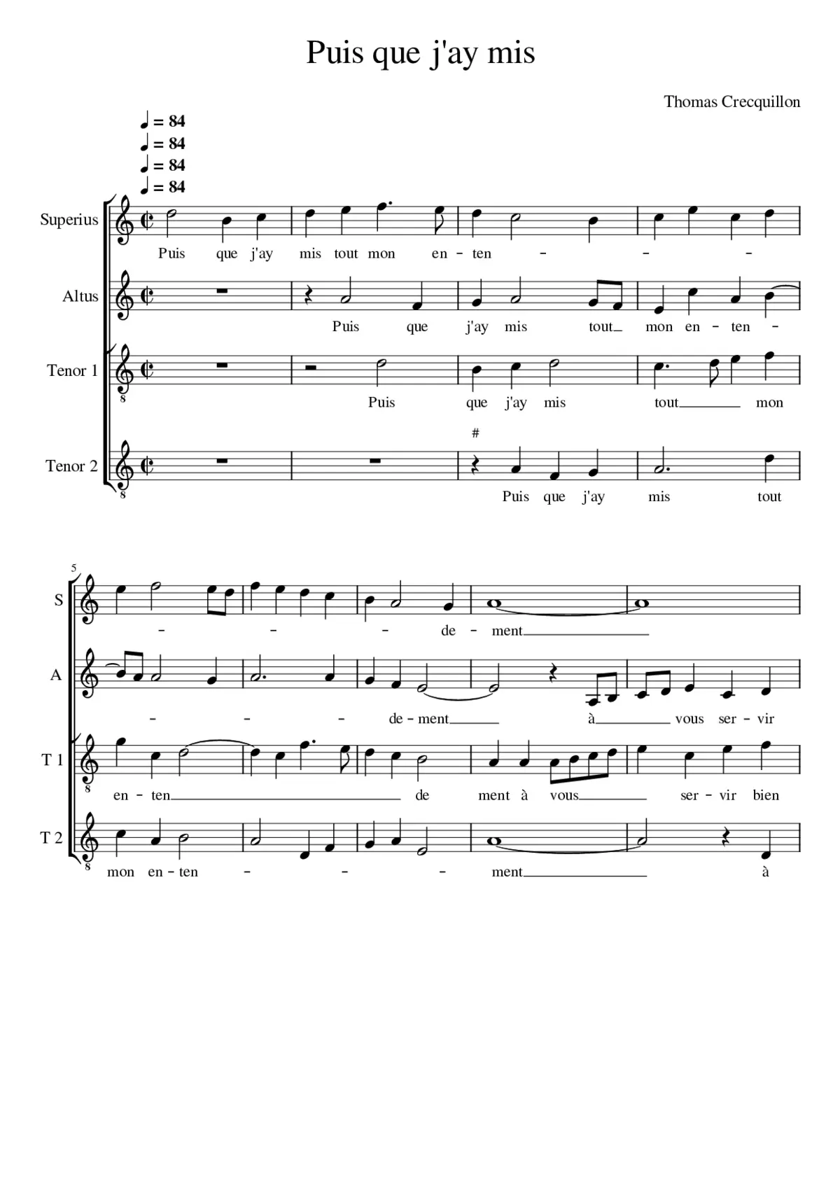 Puis que j'ay mis - Page 1