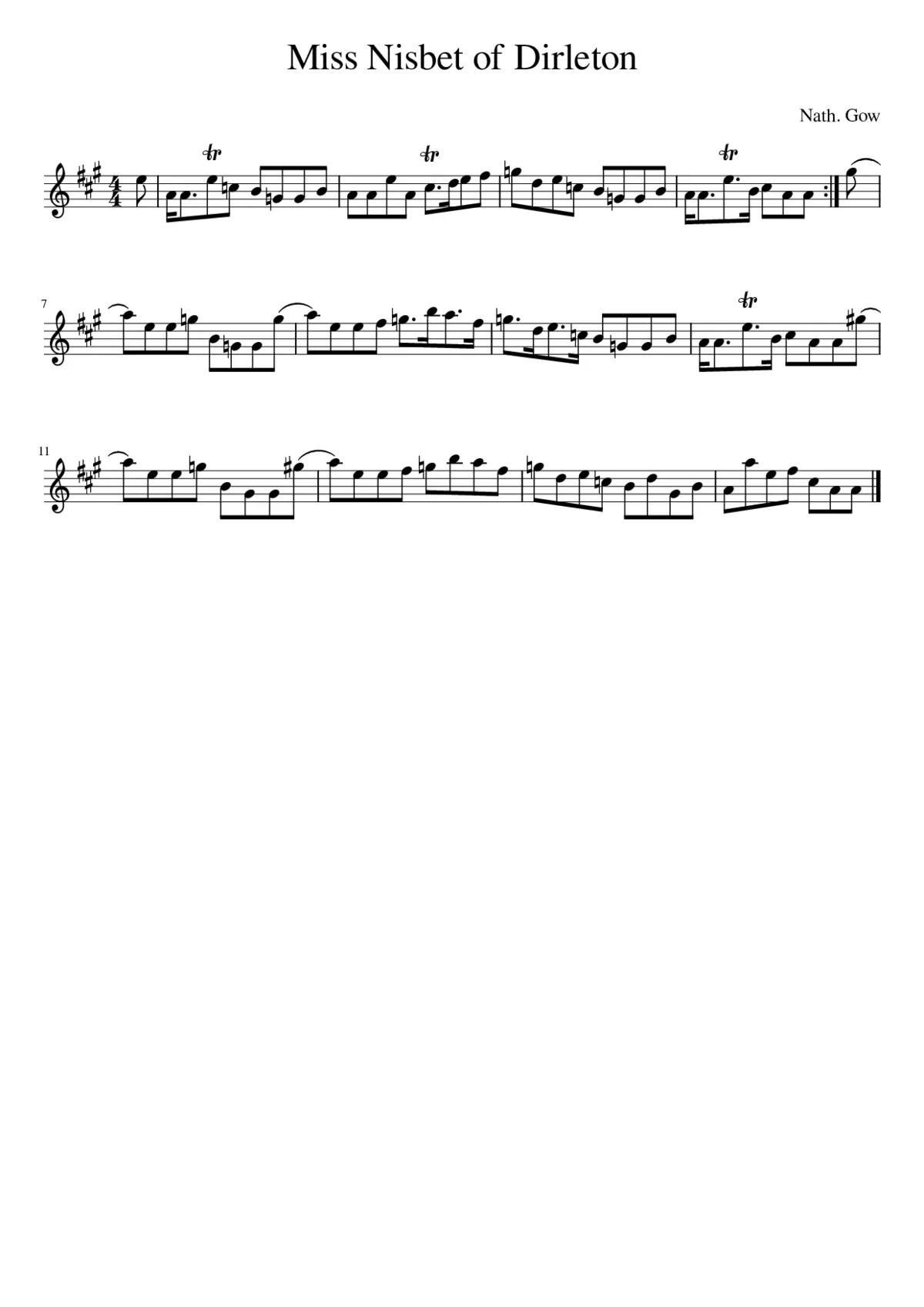 MISS NISBET OF DIRLETON - Page 1