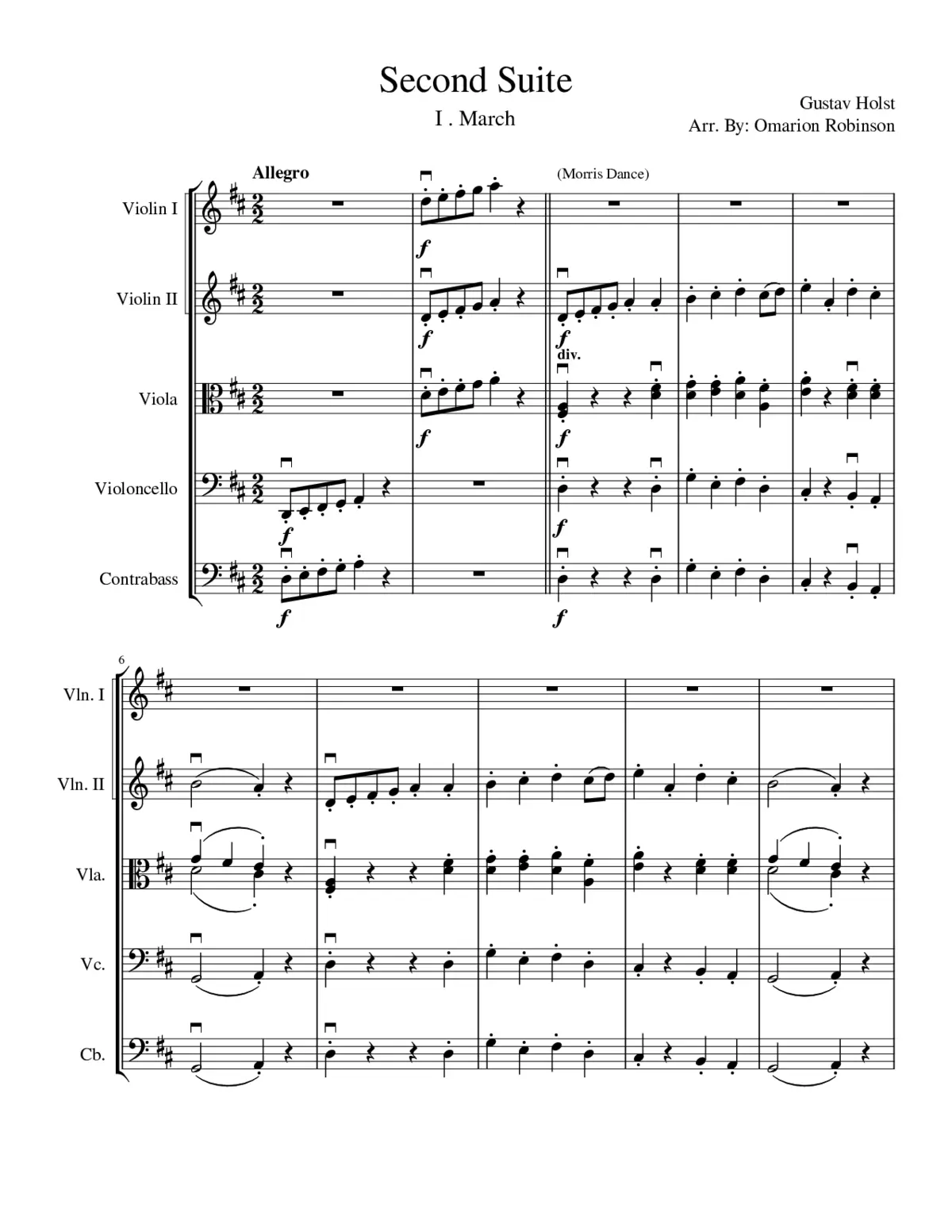 Second Suite for Military Band Op.28 No.2 - Page 1