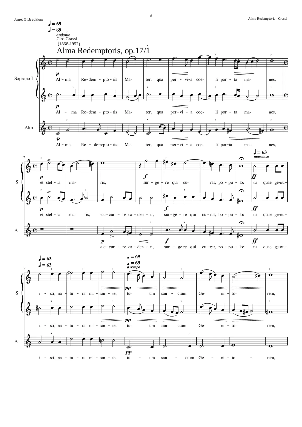 Alma Redemptoris op.17/1 - Page 1