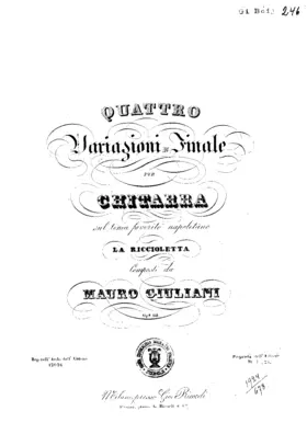 Quattro variazioni e finale sul tema Riccioletta