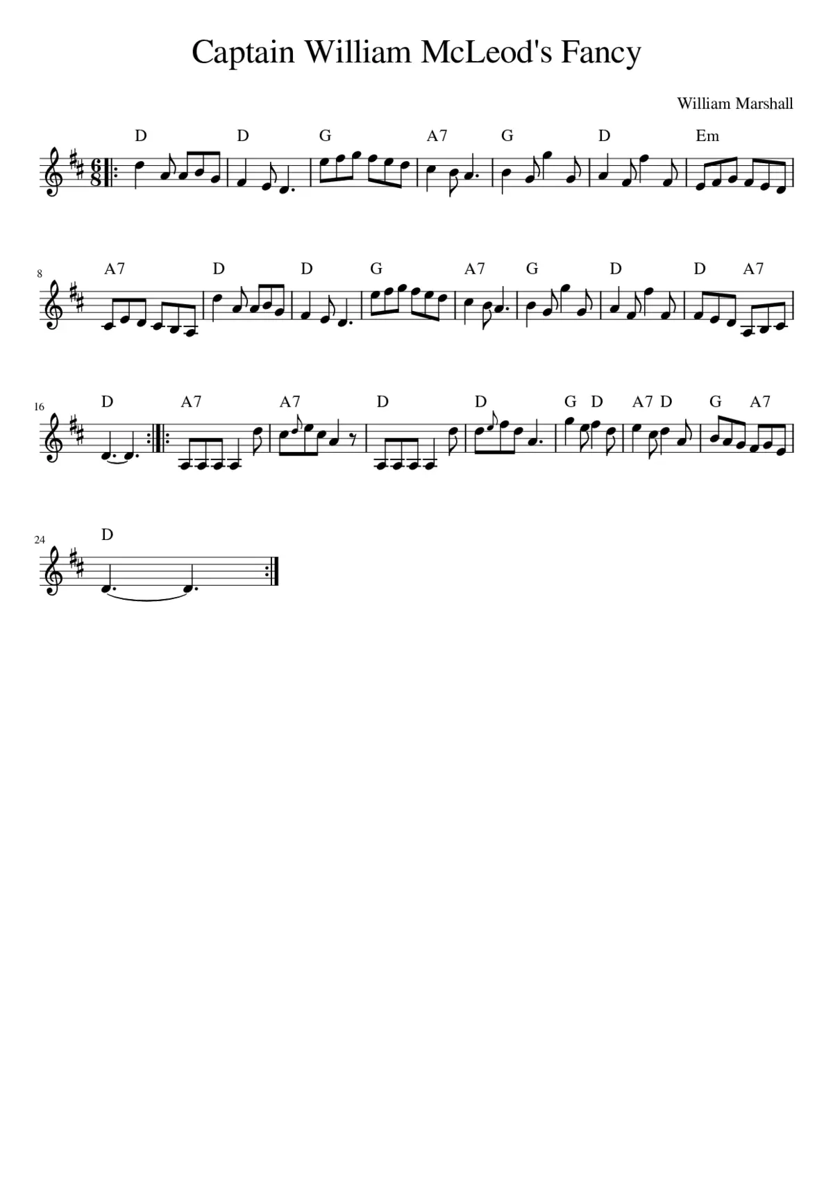 Captain William McLeod's Fancy - Page 1