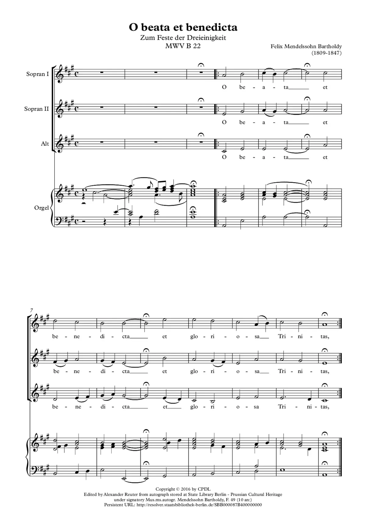 O beata et benedicta - Page 1