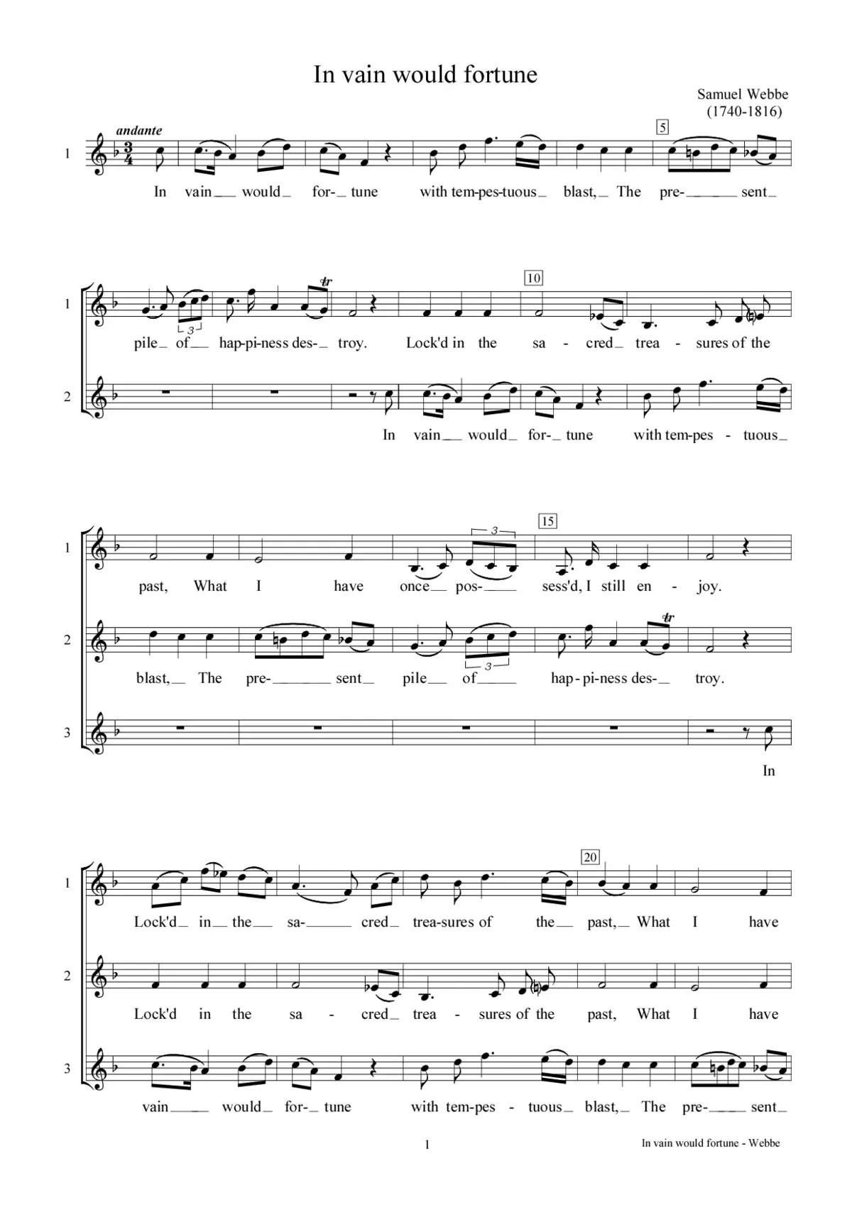 In vain would fortune - Page 1