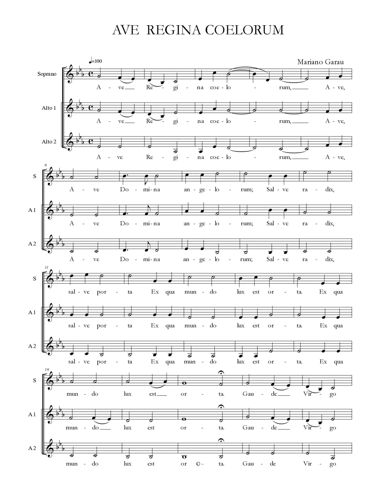 Ave Regina coelorum 2020 - Page 1