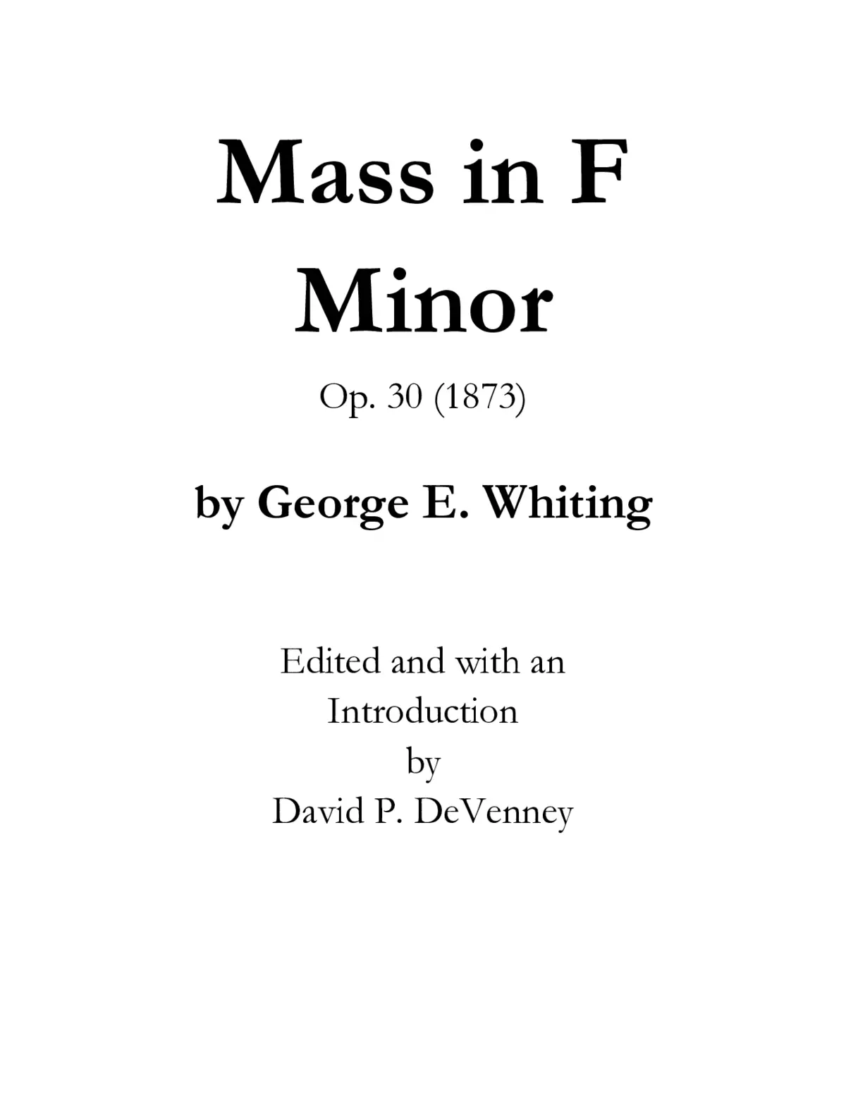 Mass in F Minor, Op. 30 - Page 1