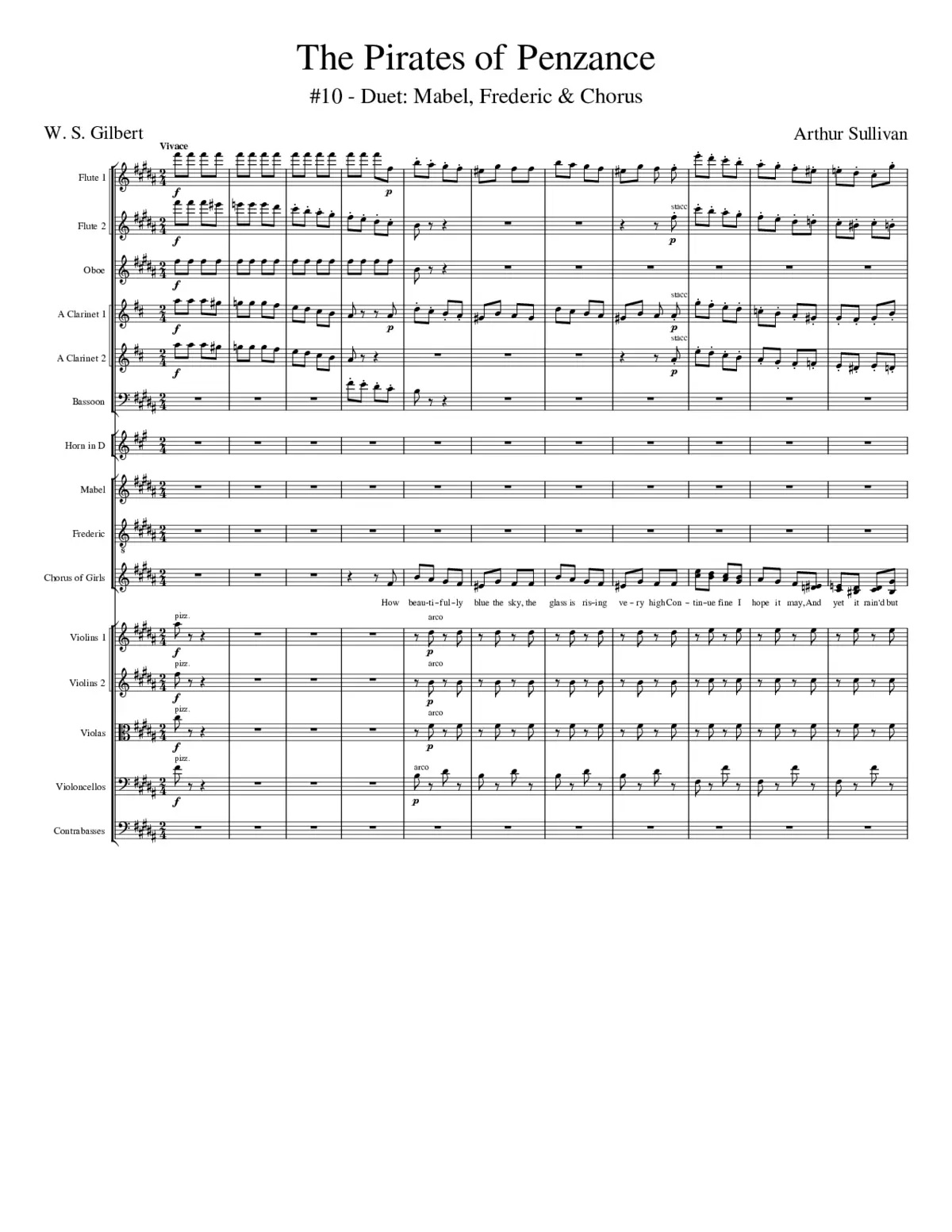 The Pirates of Penzance - 10 (Duet - Mabel Frederic & Chorus) - Page 1