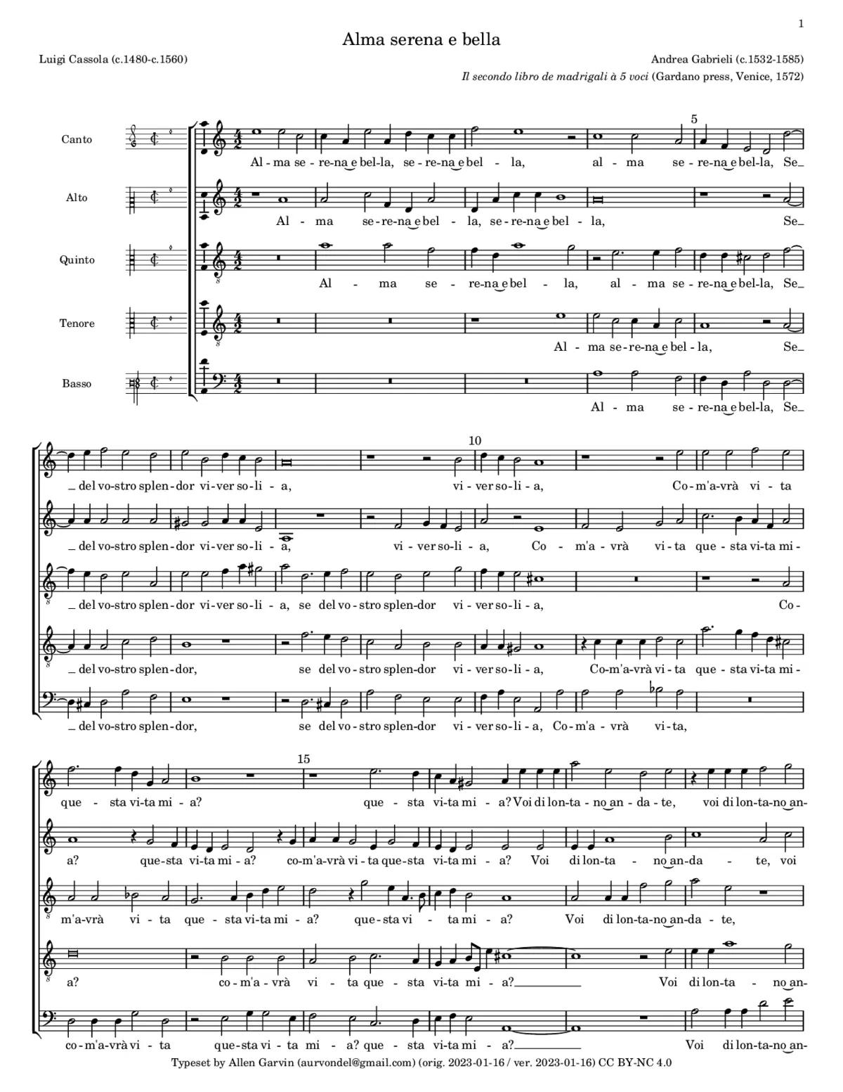 Alma serena e bella - Page 1