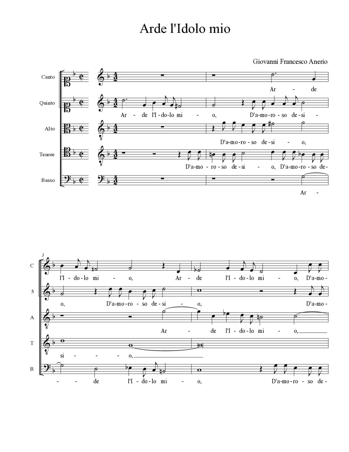 Arde l'Idolo mio - Page 1