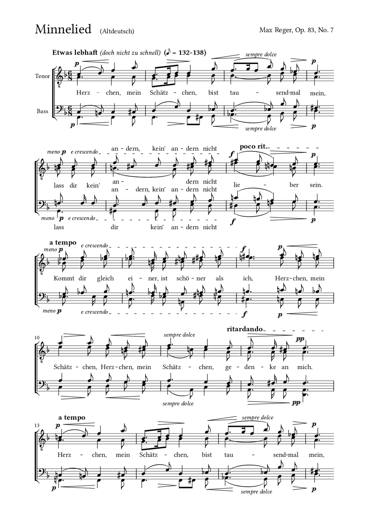 Minnelied, Op. 83, No. 7 - Page 1