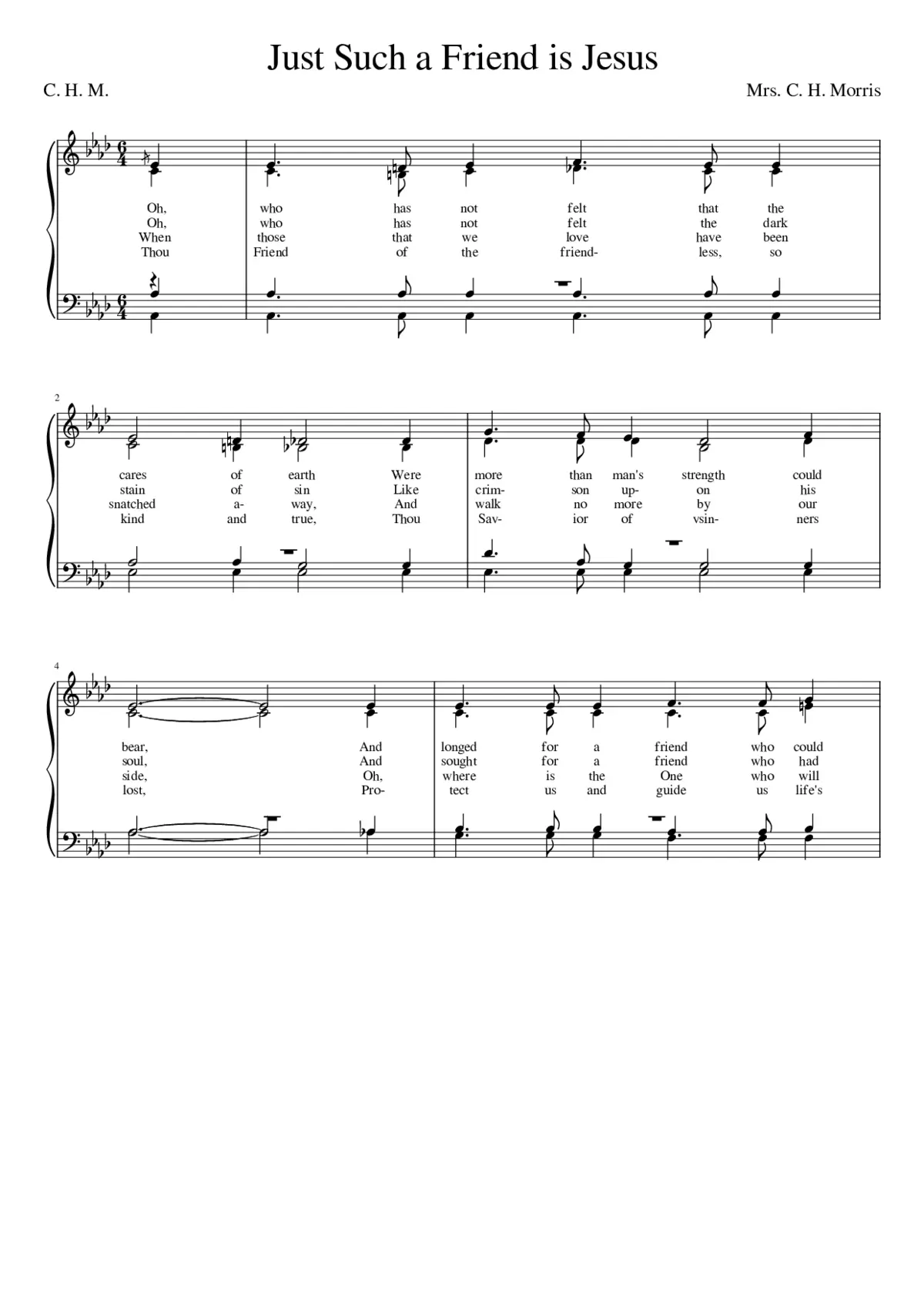 Oh who has not felt that the cares of earth (Morris) - Page 1