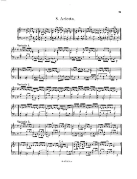 Arietta and 9 variations in F major