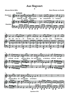 Aus dem Siegwart (Wohl und immer wohl dem Mann)