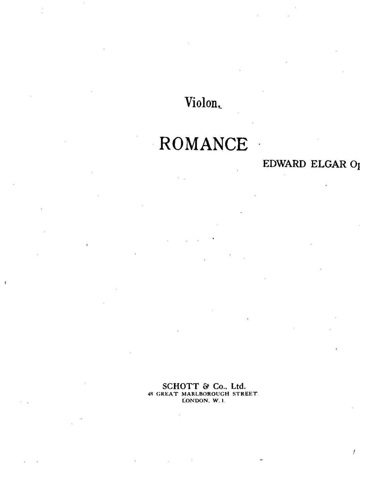 Romance for Violin and Piano - Page 1