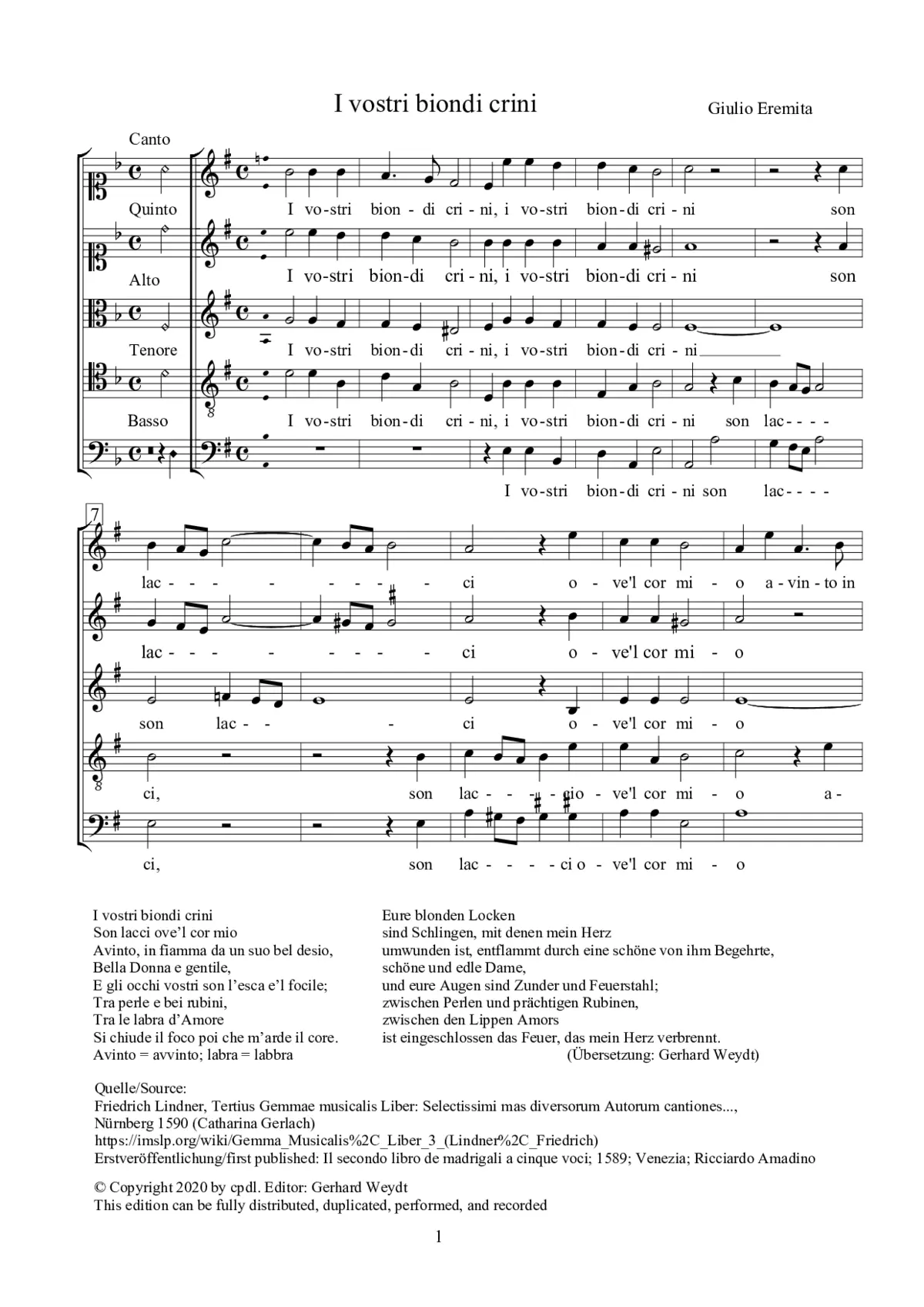 I vostri biondi crini - Page 1