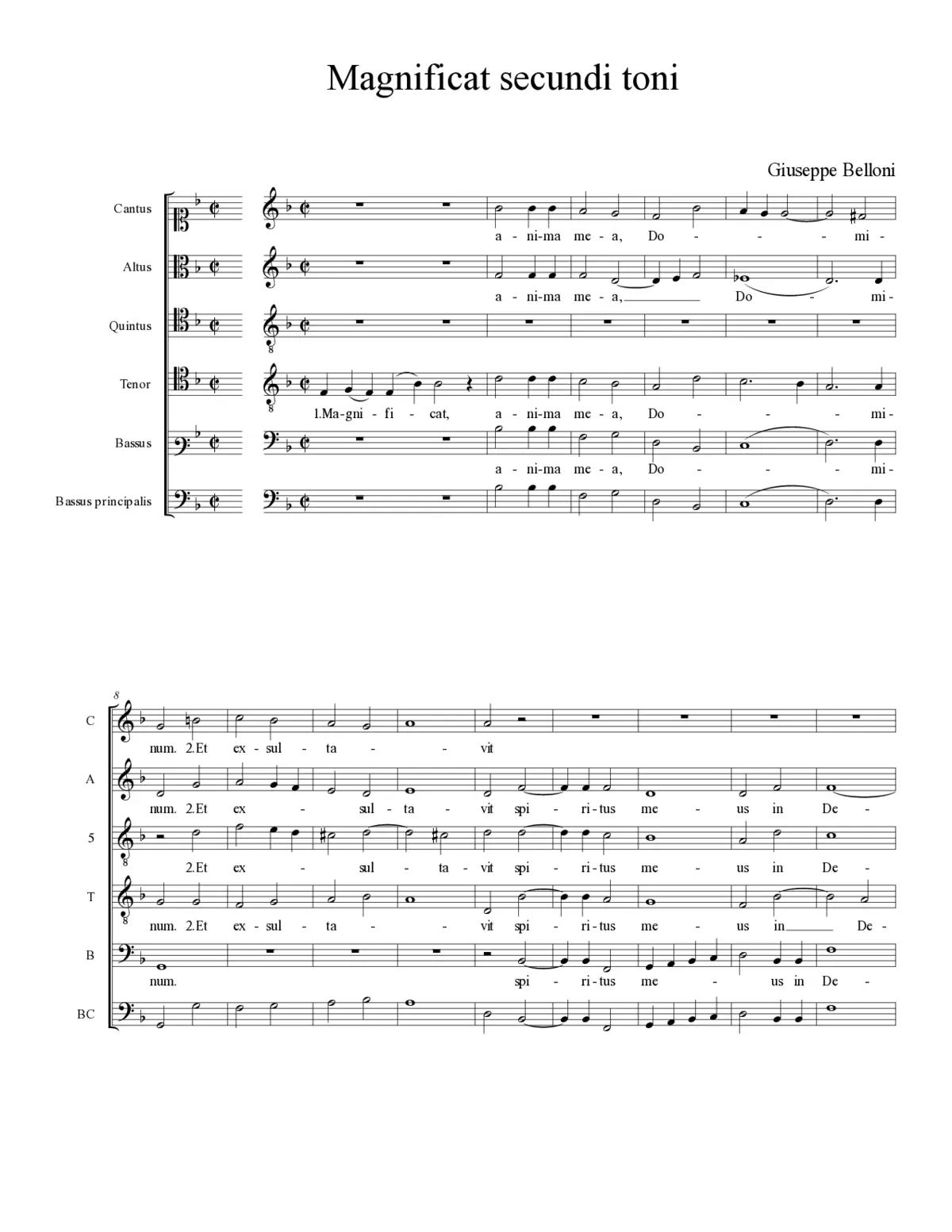 Magnificat secundi toni - Page 1