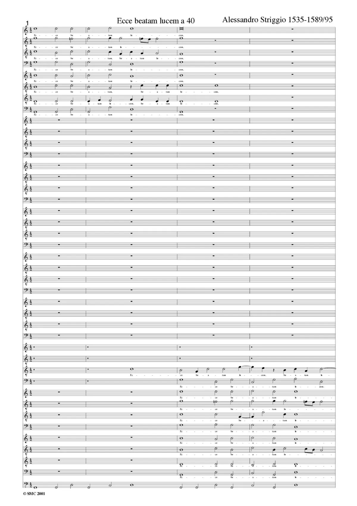 Ecce beatam lucem - Page 1