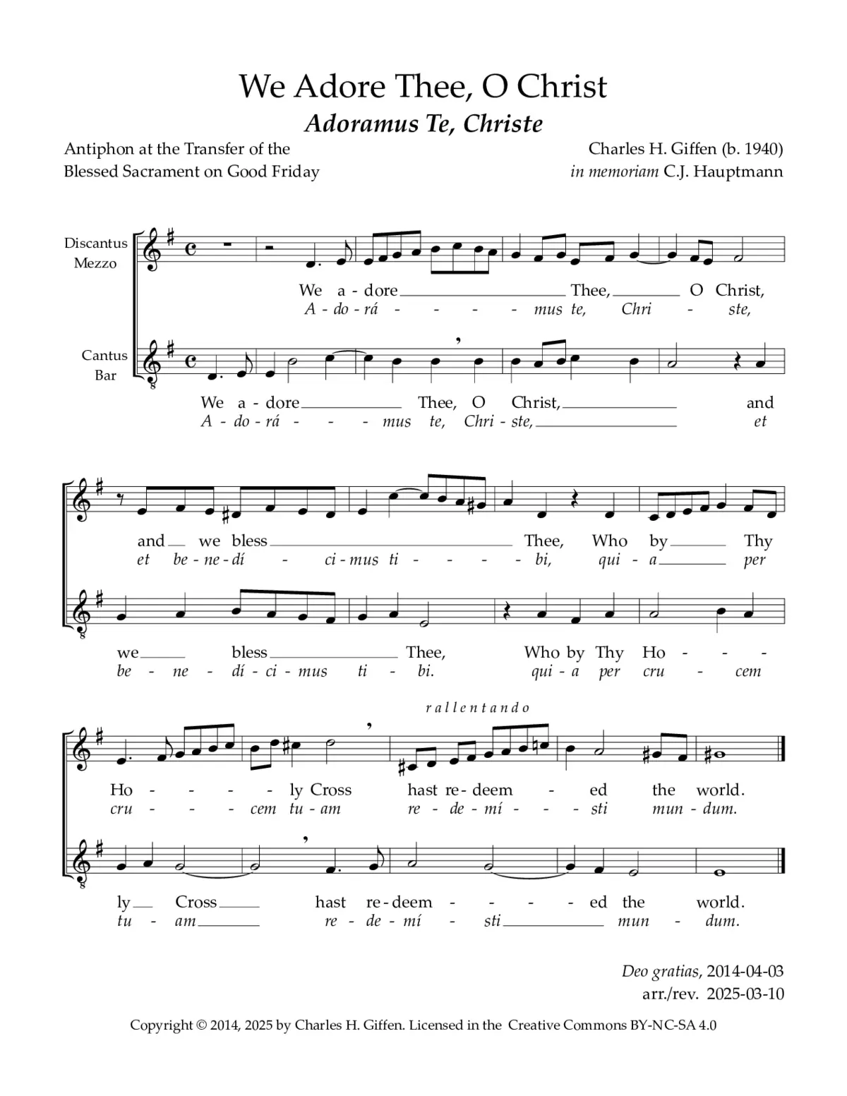 Adoramus te, Christe - Page 1