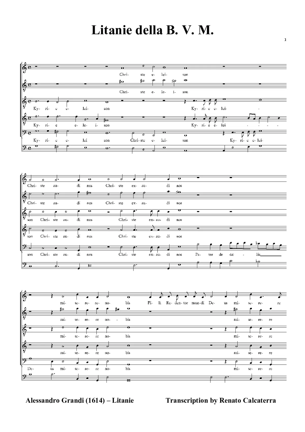 Litanie della B. V. M. - Page 1