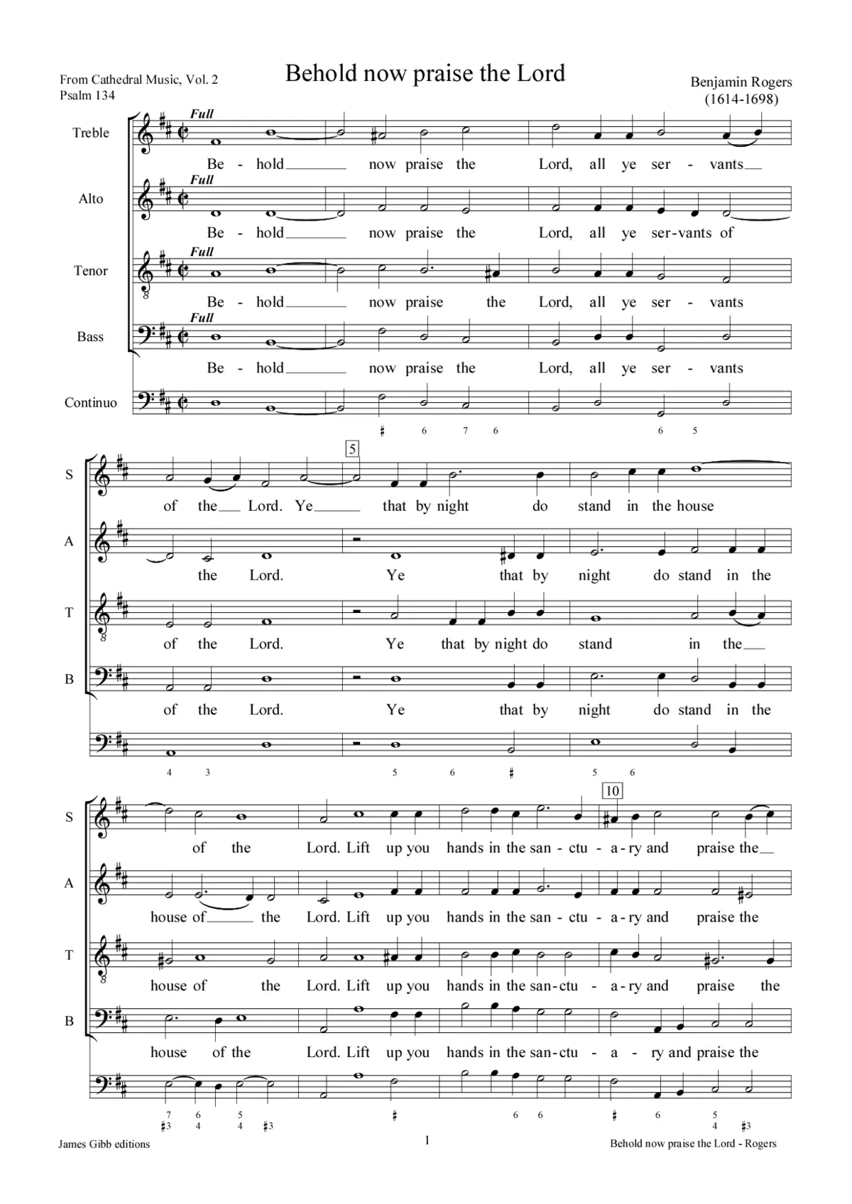 Behold, now praise the Lord - Page 1