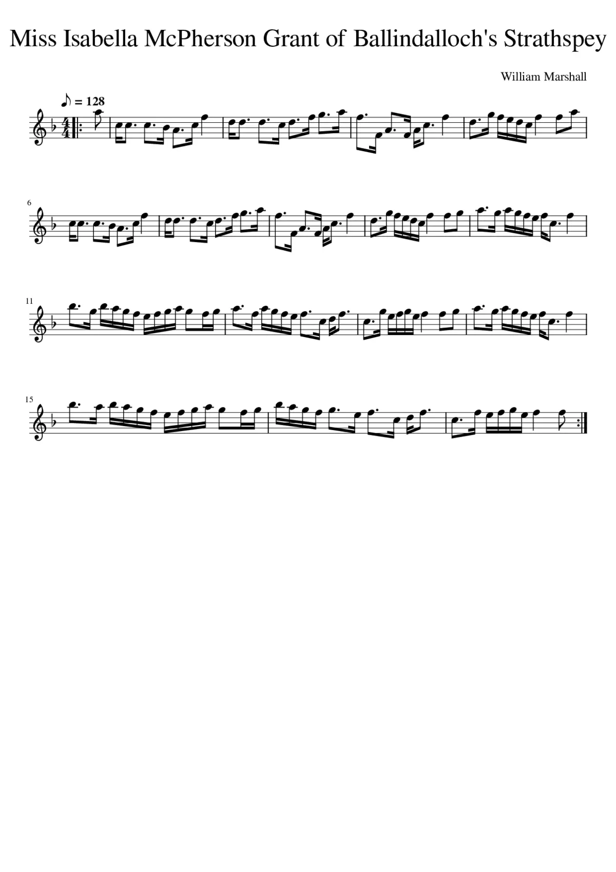 Miss Isabella McPherson Grant of Ballindalloch's Strathspey - Page 1