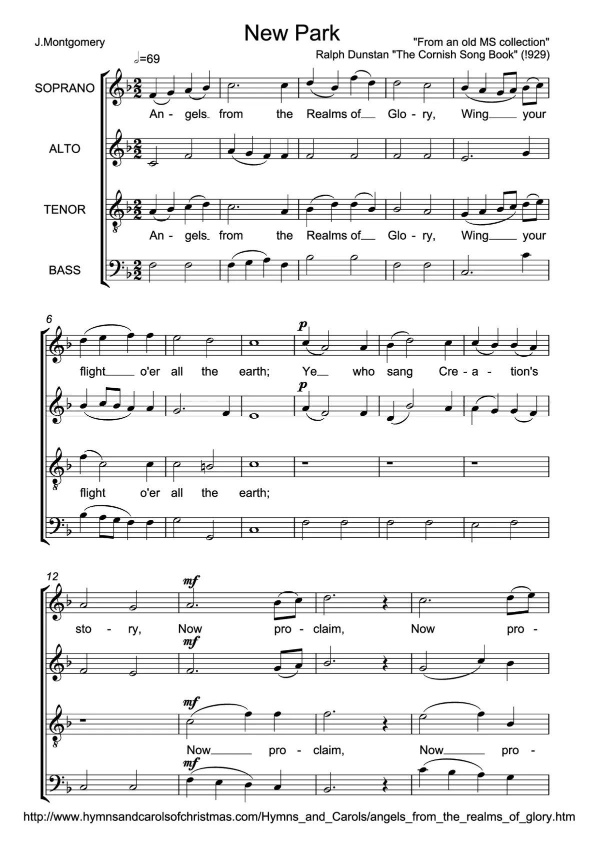 Angels from the realms of glory (New Park) - Page 1