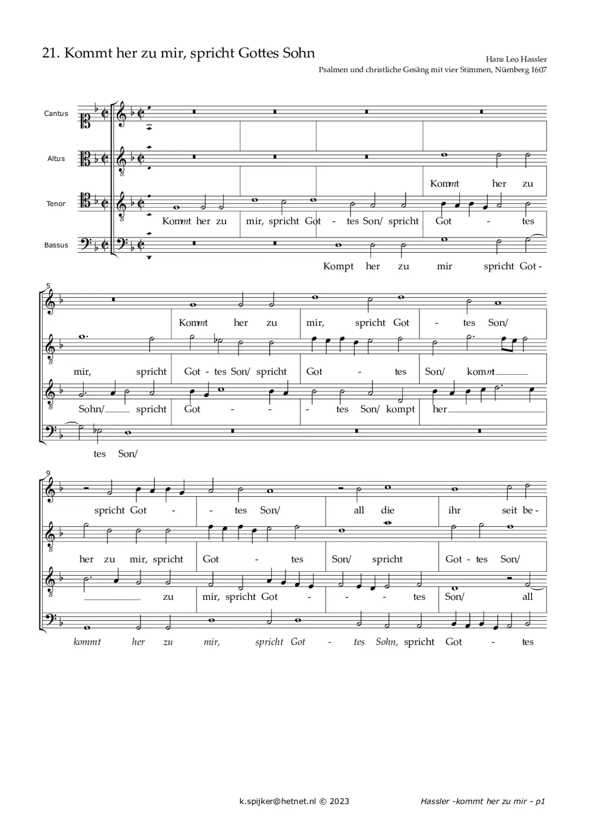 Kommt her zu mir, spricht Gottes Sohn - Page 1