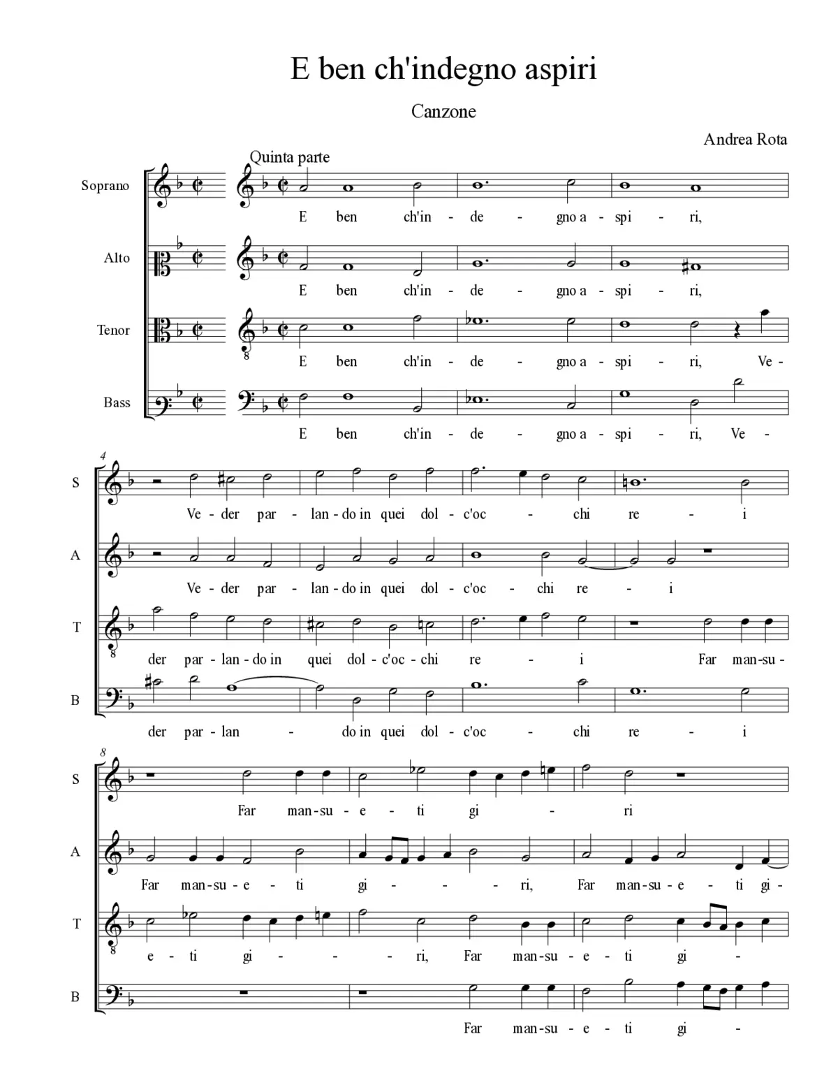 E ben ch'indegno aspiri - Page 1