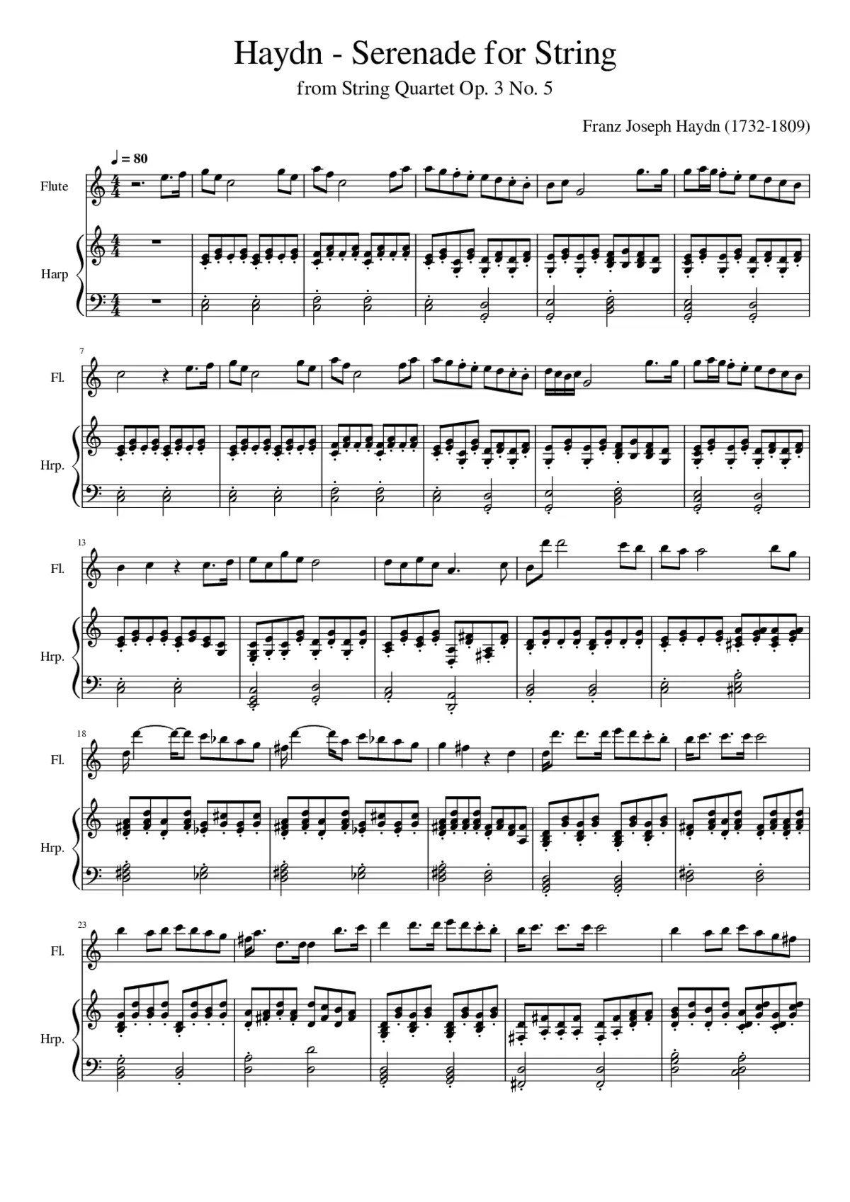 Haydn - Serenade for String - Page 1