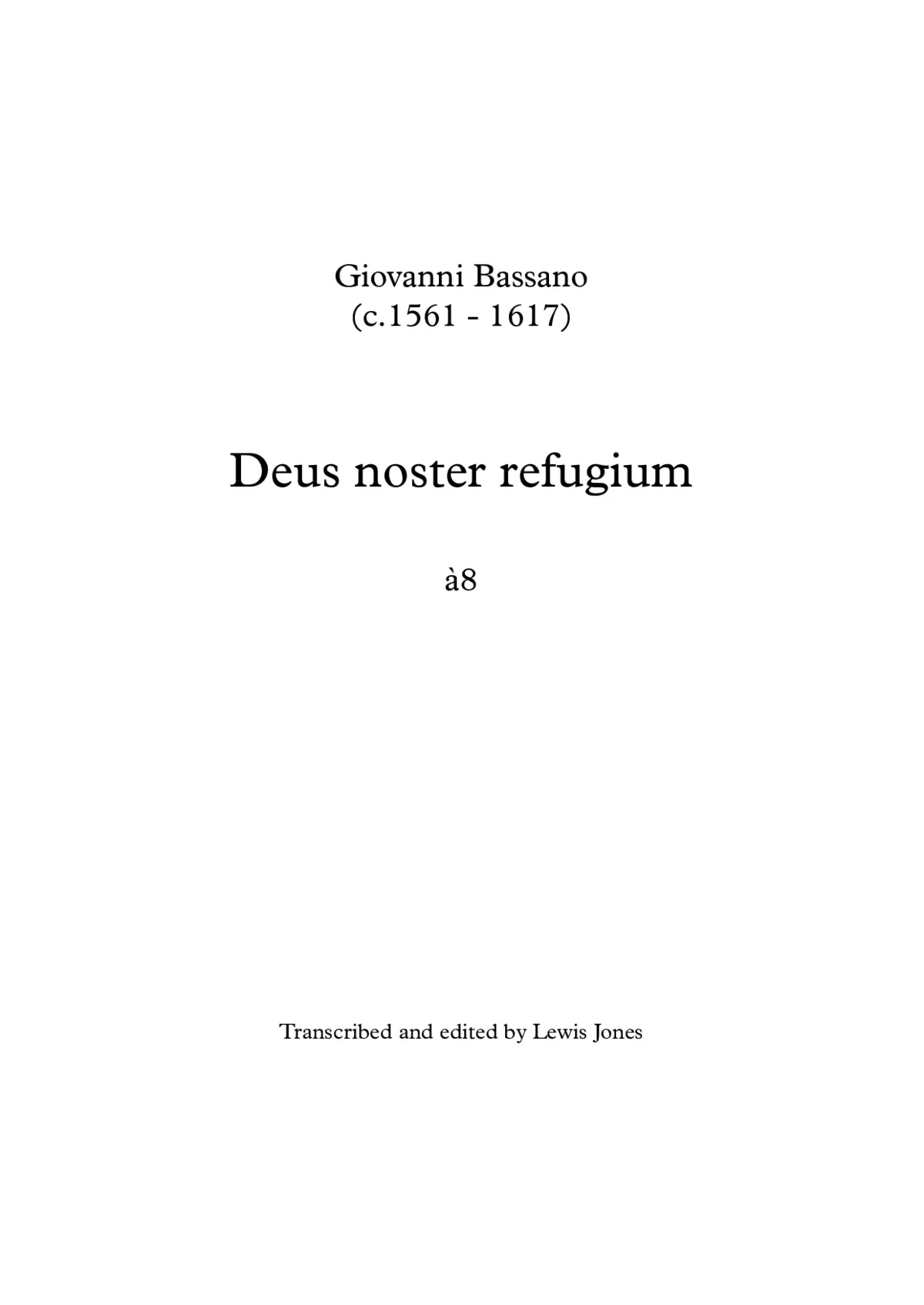 Deus noster refugium a 8 - Page 1