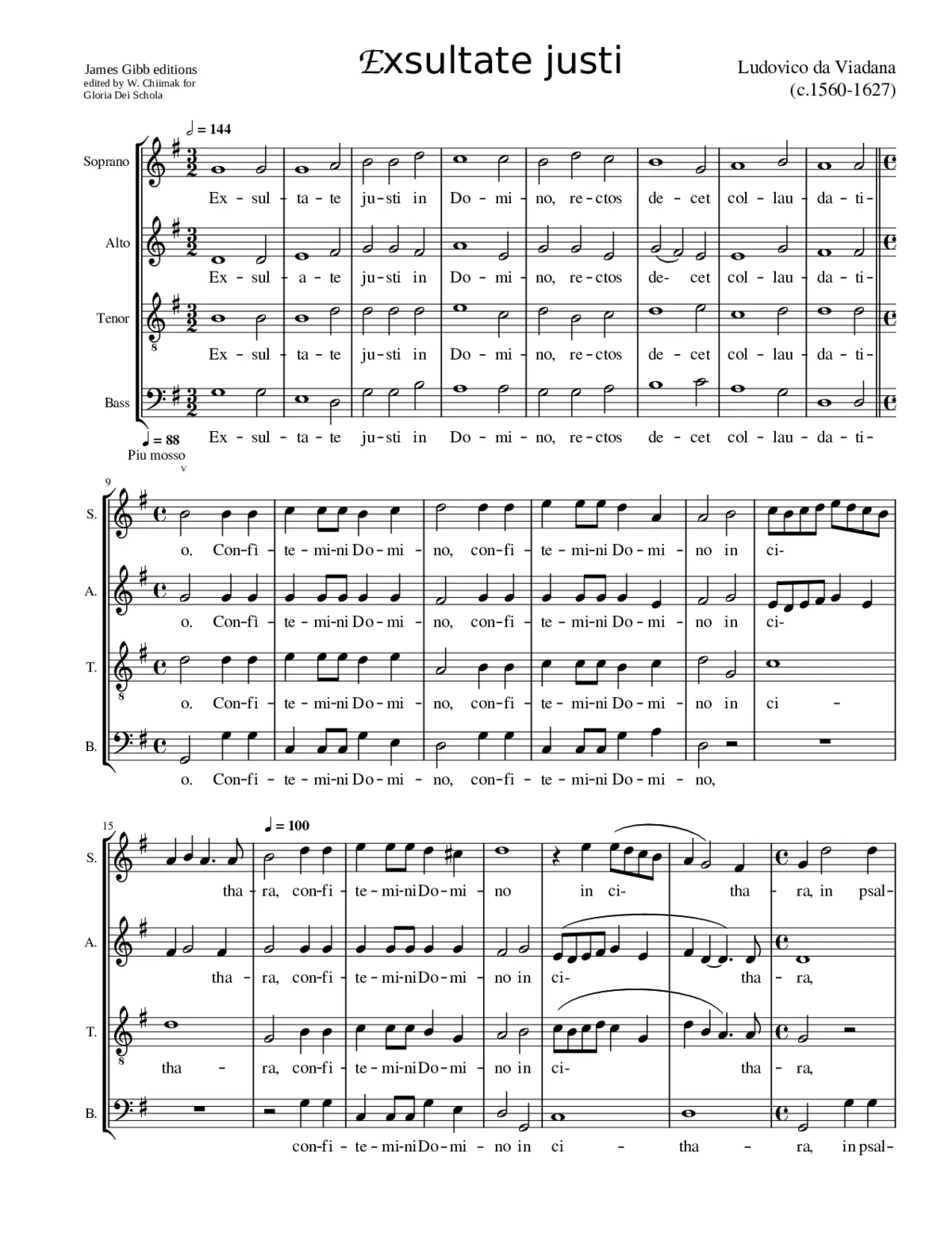 Exultate justi - Ludovico da Viadana - Page 1