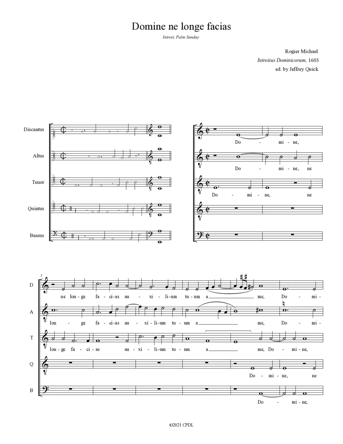 Domine ne longe facias - Page 1