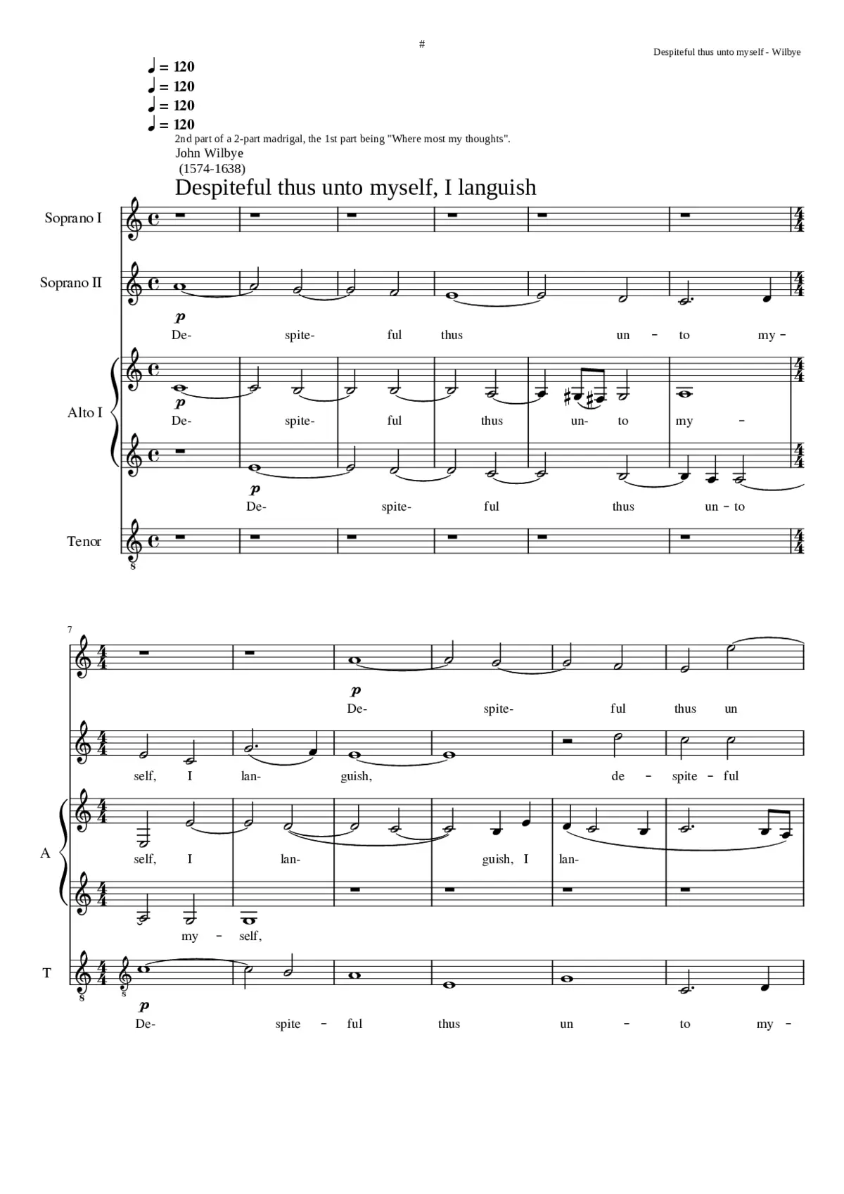 Despiteful thus unto myself I languish - Page 1