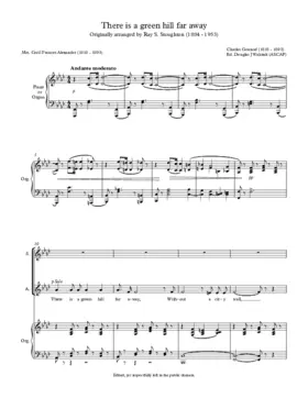 There is a green hill far away