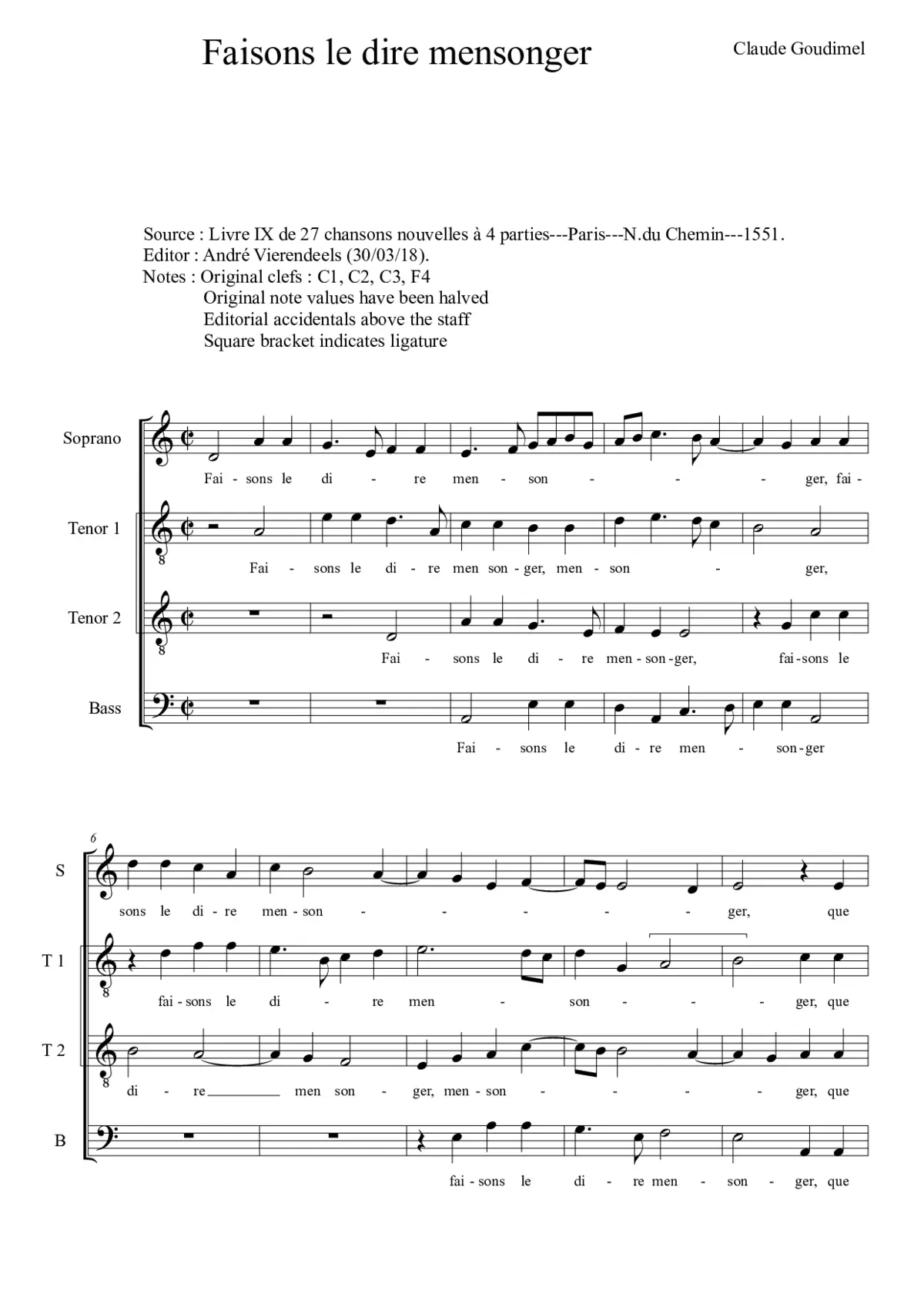 Faisons le dire mensonger - Page 1