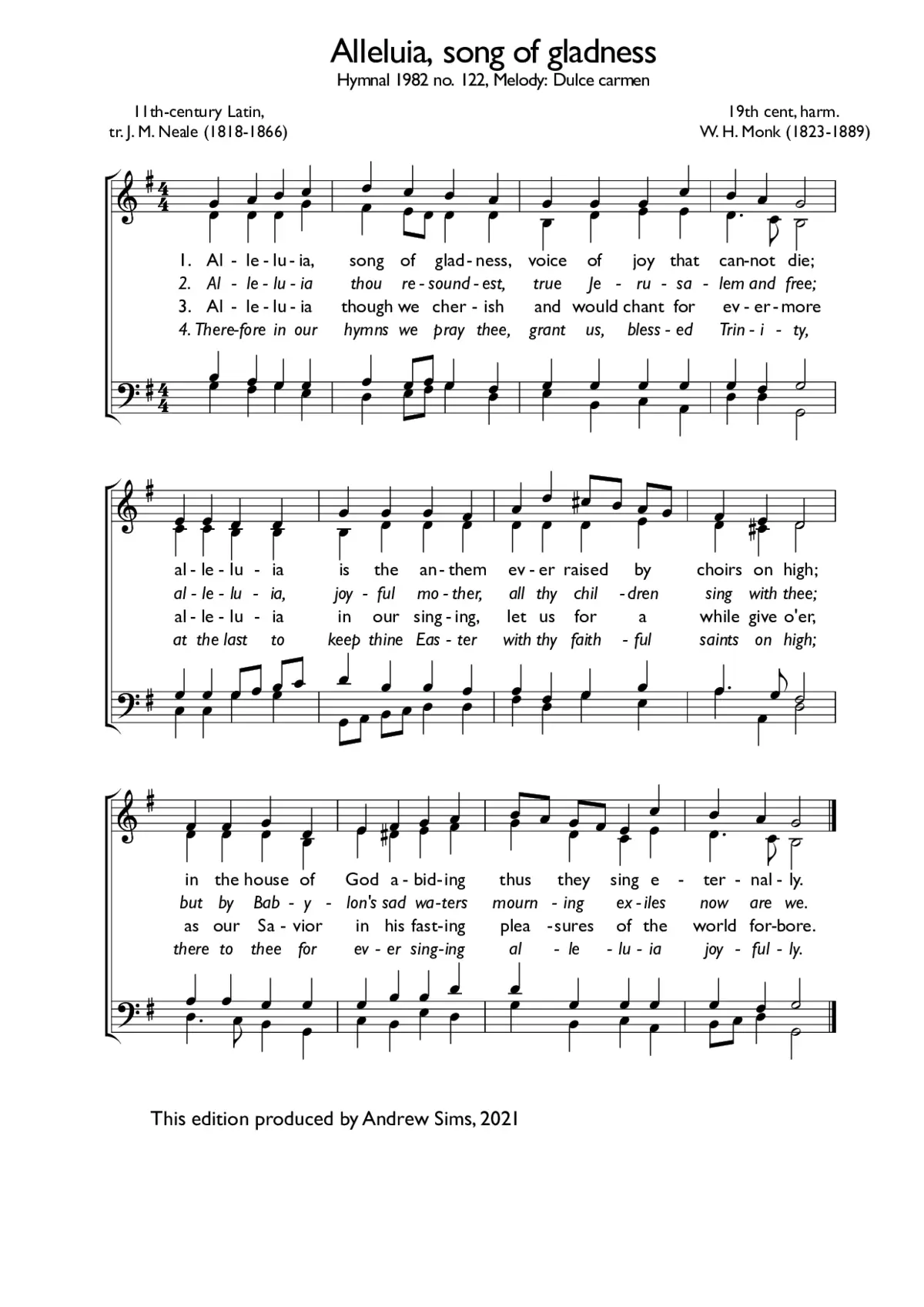 Alleluia, song of gladness - Page 1