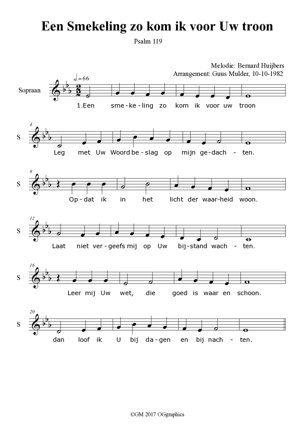 Een smekeling zo kom ik tot Uw troon (psalm 119) - Page 1