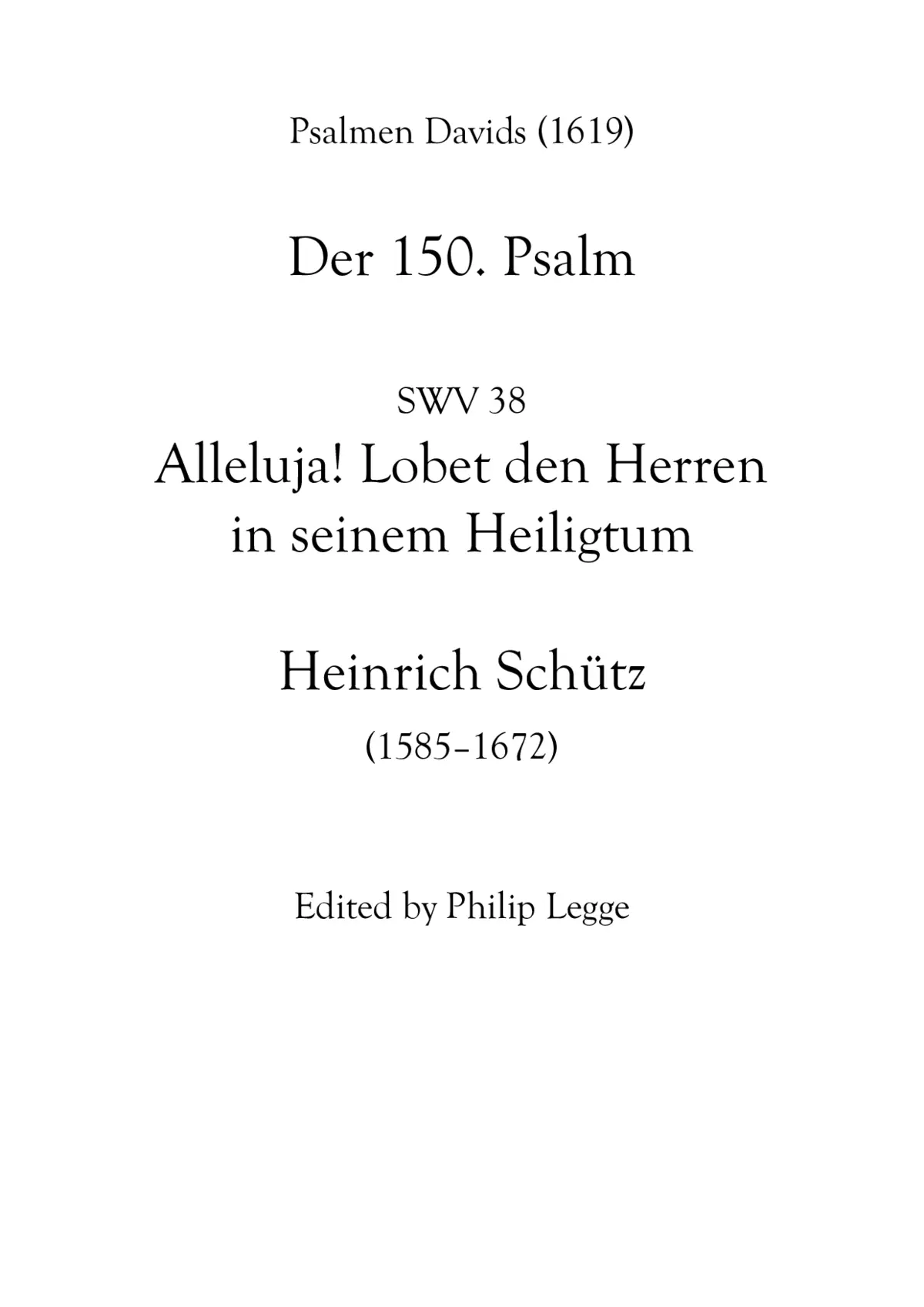 Alleluja! Lobet den Herren (Psalm 150), SWV 38 - Page 1