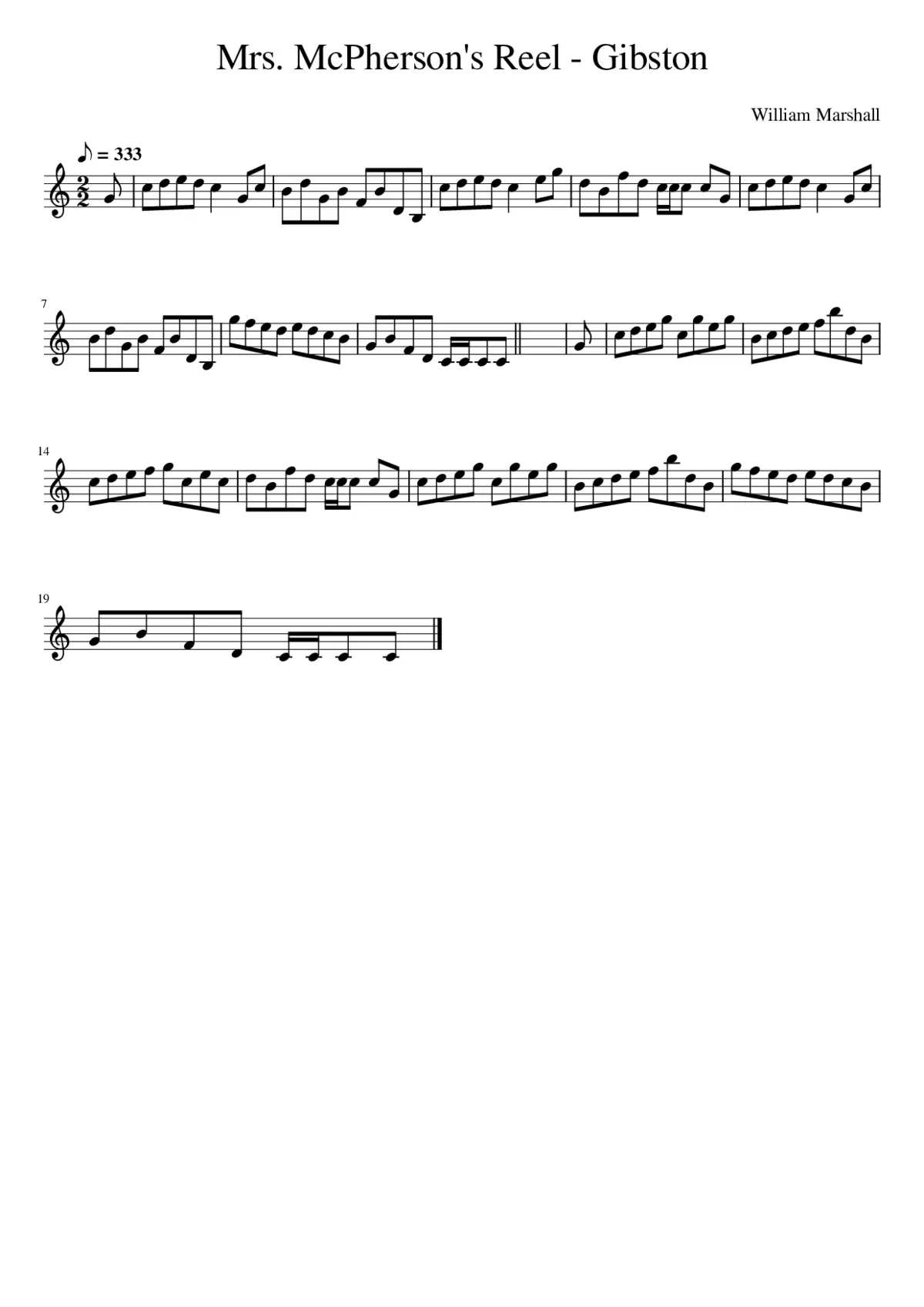 Mrs. McPherson's Reel - Gibston - Page 1