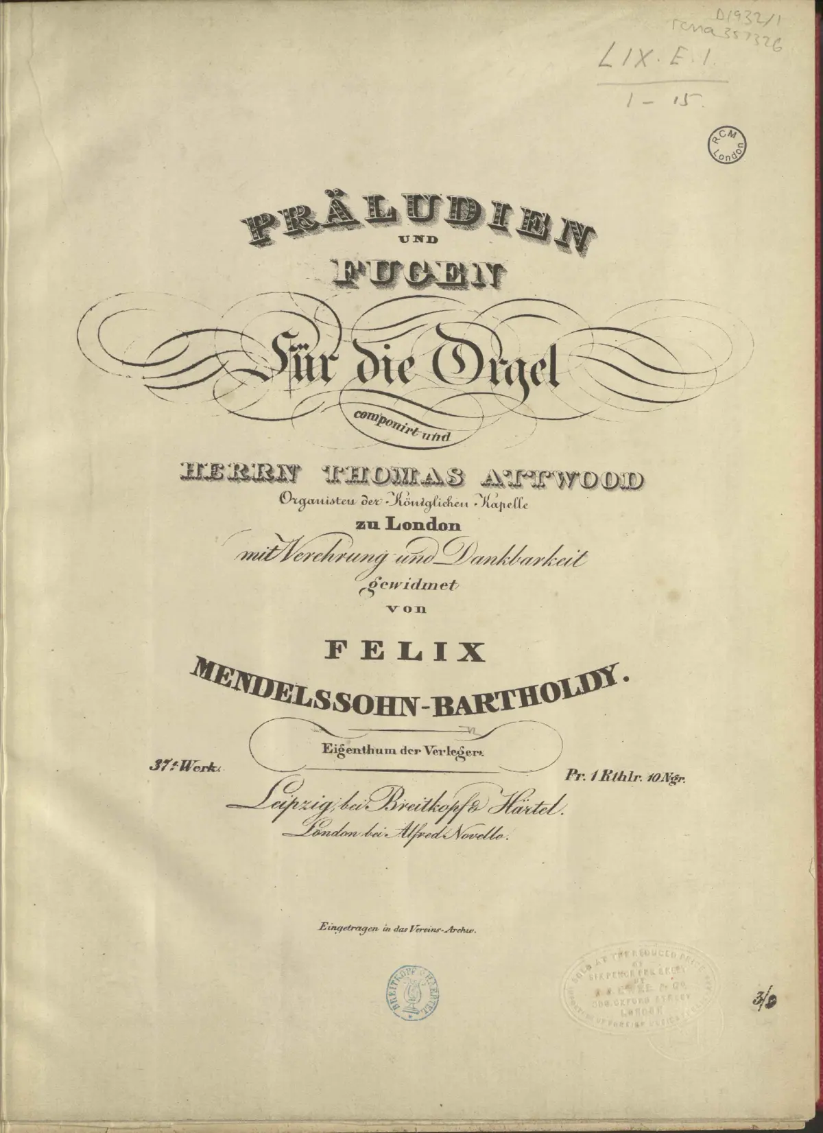 Three Preludes and Fugues - Page 1