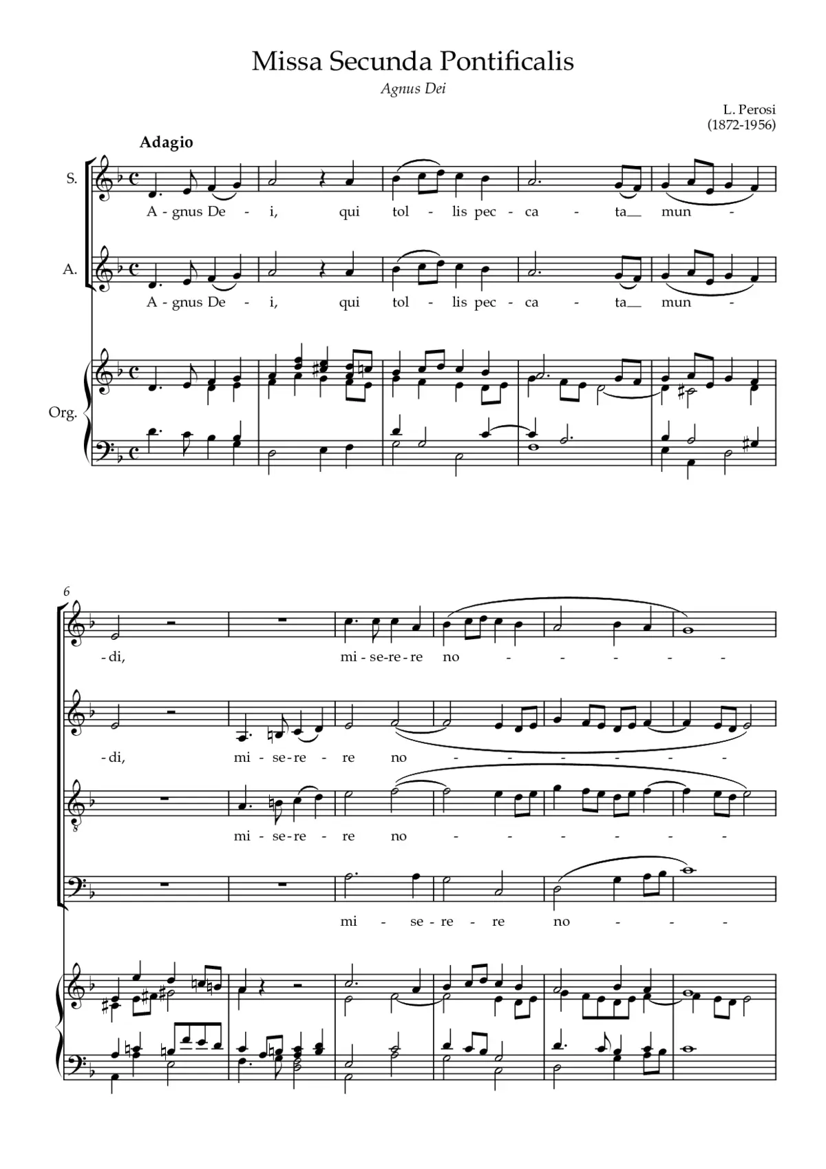 Missa Pontificalis secunda - Agnus Dei - Page 1