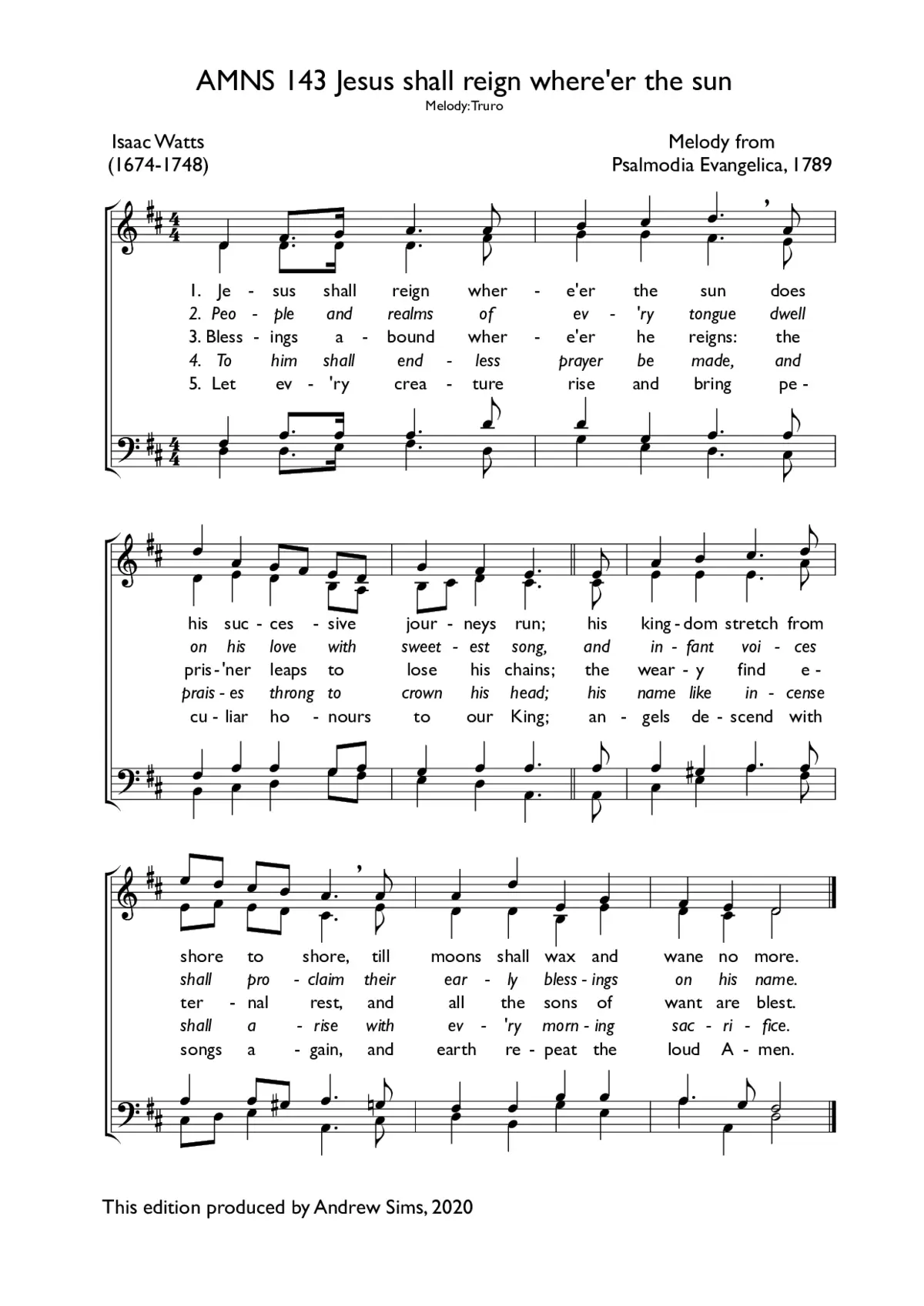 Jesus shall reign where'er the sun - Page 1