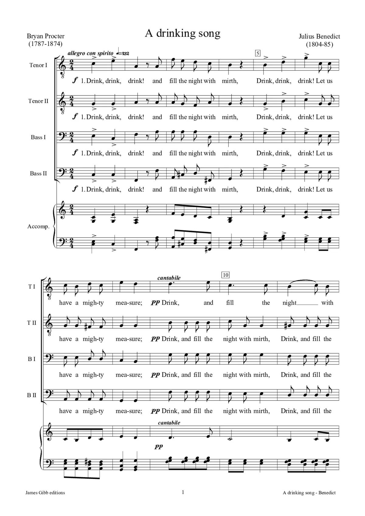A Drinking Song - Page 1
