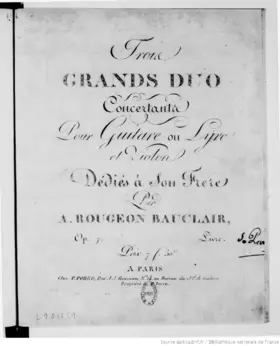 3 Grands duo concertants pour Guitare ou Lyre et Violon