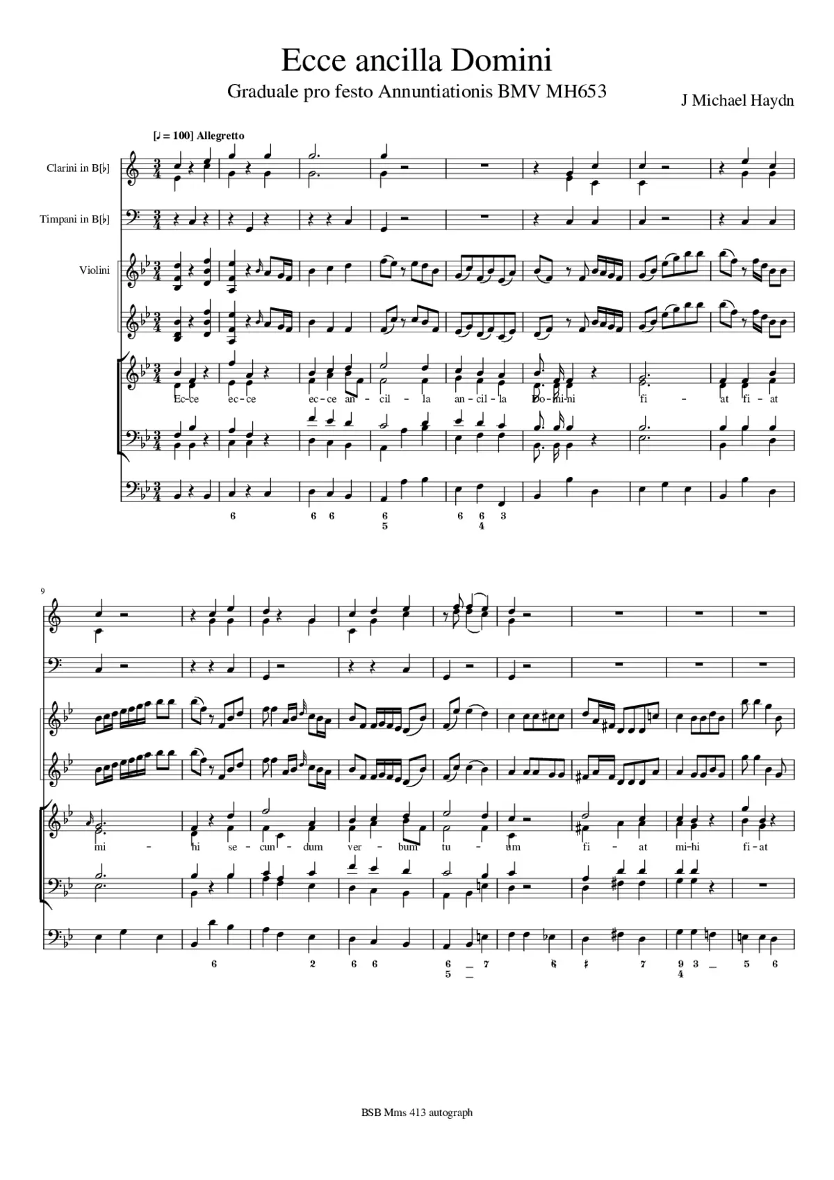 Ecce ancilla Domini, MH 653 - Page 1